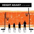 60 In. Tempered Glass Mammoth Bolt down Basketball Hoop