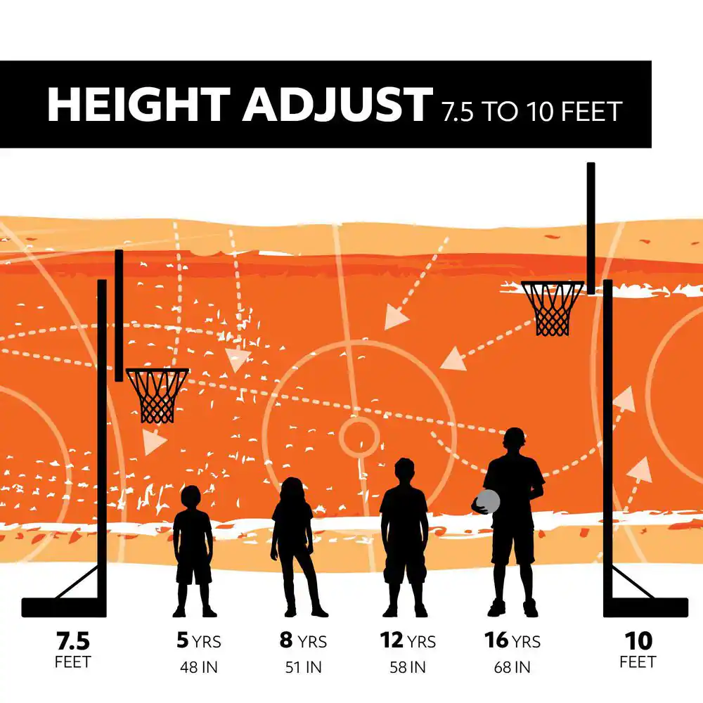 60 In. Tempered Glass Mammoth Bolt down Basketball Hoop