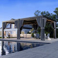 12 Ft. X 20 Ft. Black Aluminum Outdoor Louvered Pergola with Water-Tight Adjustable Roof
