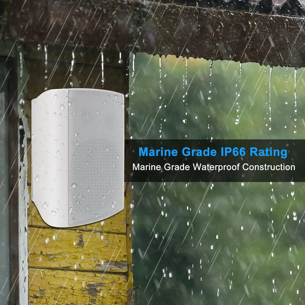 6.5 Inch Outdoor Speakers 400W Wired Waterproof Passive with Powerful Bass Wall Mount Speakers for Indoor Patio Covered