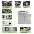 46 In. 4-Burner Propane Gas Grill Island Outdoor Kitchen in Stainless Steel with Refrigerator, Sink