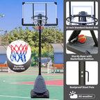7.5 to 10 Ft. Portable Height Adjustable Basketball Hoop Basketball System with 44 In. Backboard, Stable Base and Wheels
