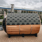 Outdoor Barrel Traditional Steam Cedar Wood Sauna with Wood Burning Stove