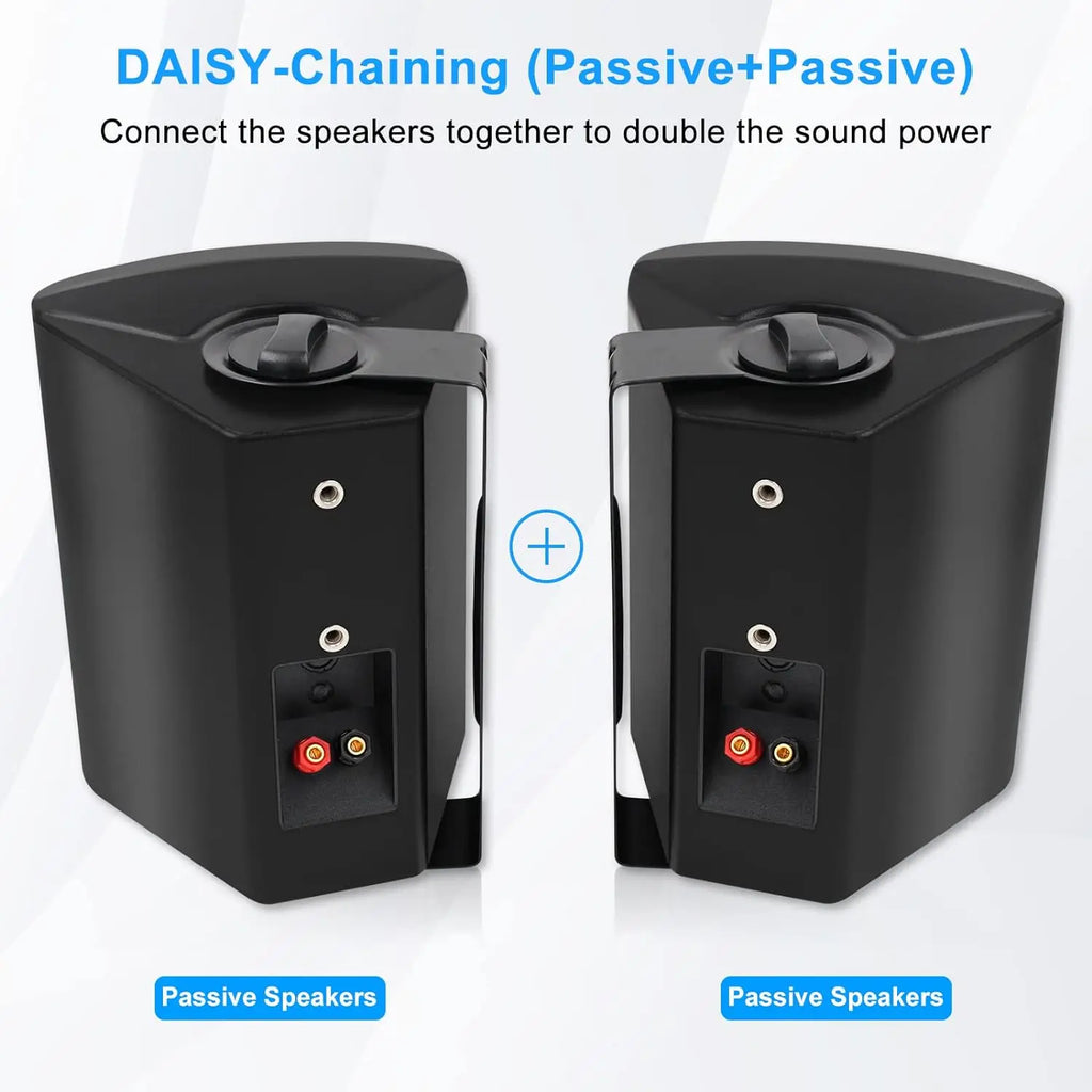 6.5 Inch Outdoor Speakers 400W Wired Waterproof Passive with Powerful Bass Wall Mount Speakers for Indoor Patio Covered