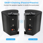 6.5 Inch Outdoor Speakers 400W Wired Waterproof Passive with Powerful Bass Wall Mount Speakers for Indoor Patio Covered