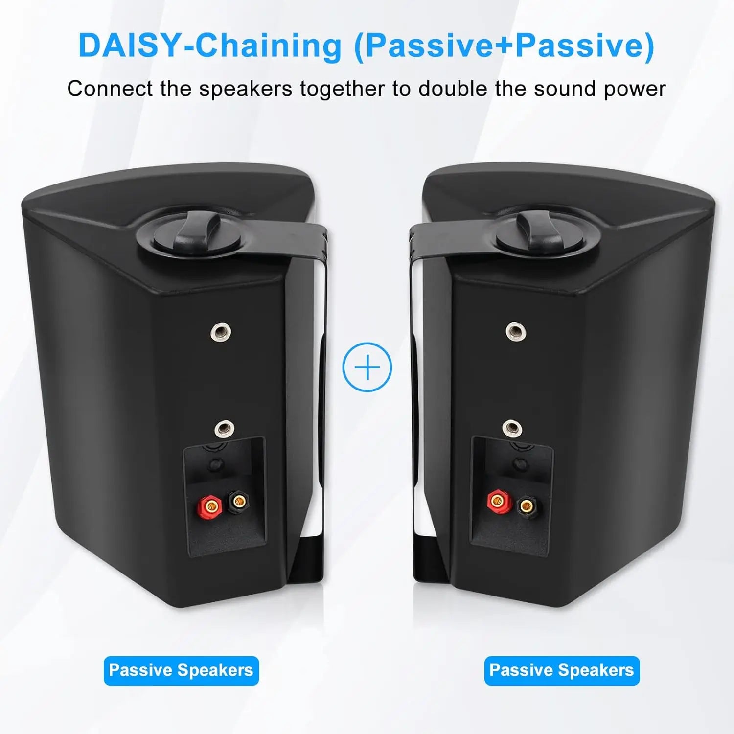 6.5 Inch Outdoor Speakers 400W Wired Waterproof Passive with Powerful Bass Wall Mount Speakers for Indoor Patio Covered