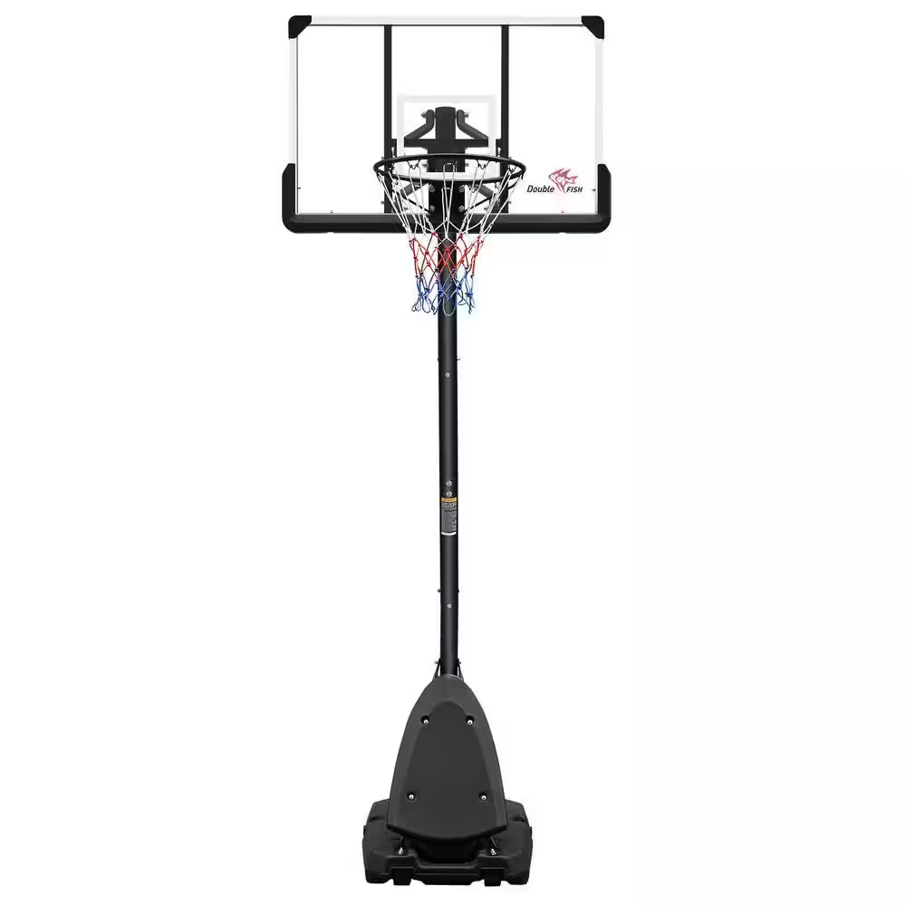 Adjustable HDPE Portable Basketball Hoop - 44 In. Backboard and 7.5 to 10 Ft. Rim Height