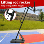 7.5 to 10 Ft. Portable Height Adjustable Basketball Hoop Basketball System with 44 In. Backboard, Stable Base and Wheels