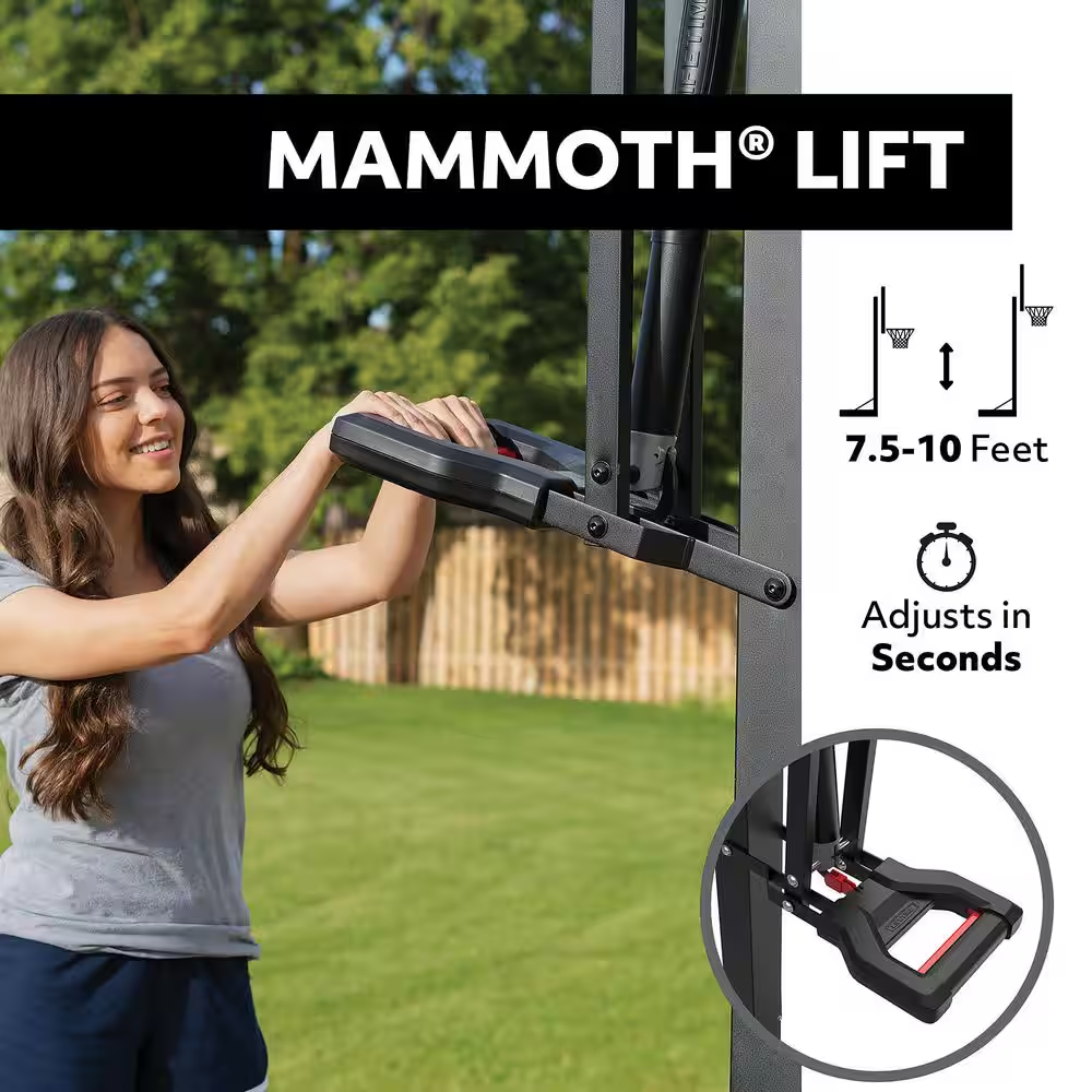 60 In. Tempered Glass Mammoth Bolt down Basketball Hoop