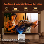 HY450MAX 1100ANSI Android 14 Portable Outdoor Projector 1080P Auto Focus 8K Support WIFI6 Beam Mini Projector