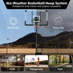 Adjustable HDPE Portable Basketball Hoop - 44 In. Backboard and 7.5 to 10 Ft. Rim Height