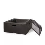29 In. W X 17.2 In. H Square Wood Burning Outdoor Fire Pit in Grey