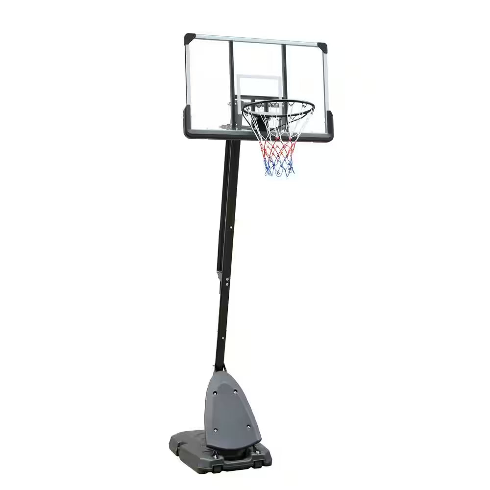 7.5 to 10 Ft. Portable Height Adjustable Basketball Hoop Basketball System with 44 In. Backboard, Stable Base and Wheels