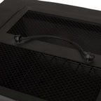 29 In. W X 17.2 In. H Square Wood Burning Outdoor Fire Pit in Grey