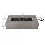 Matteau Low 60 In. L X 12 In. H Outdoor Rectangular Concrete Composite Propane Fire Table in Flint with Vinyl Cover
