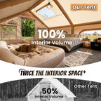 Inflatable Tent with Skylight, Quick Setup Blow up Tents with Pump, Hot Tent with Stove Jack, Waterproof Oxford Inflatable House for Camping, Air Glamping Tents for Camping Adult 8-12 Person