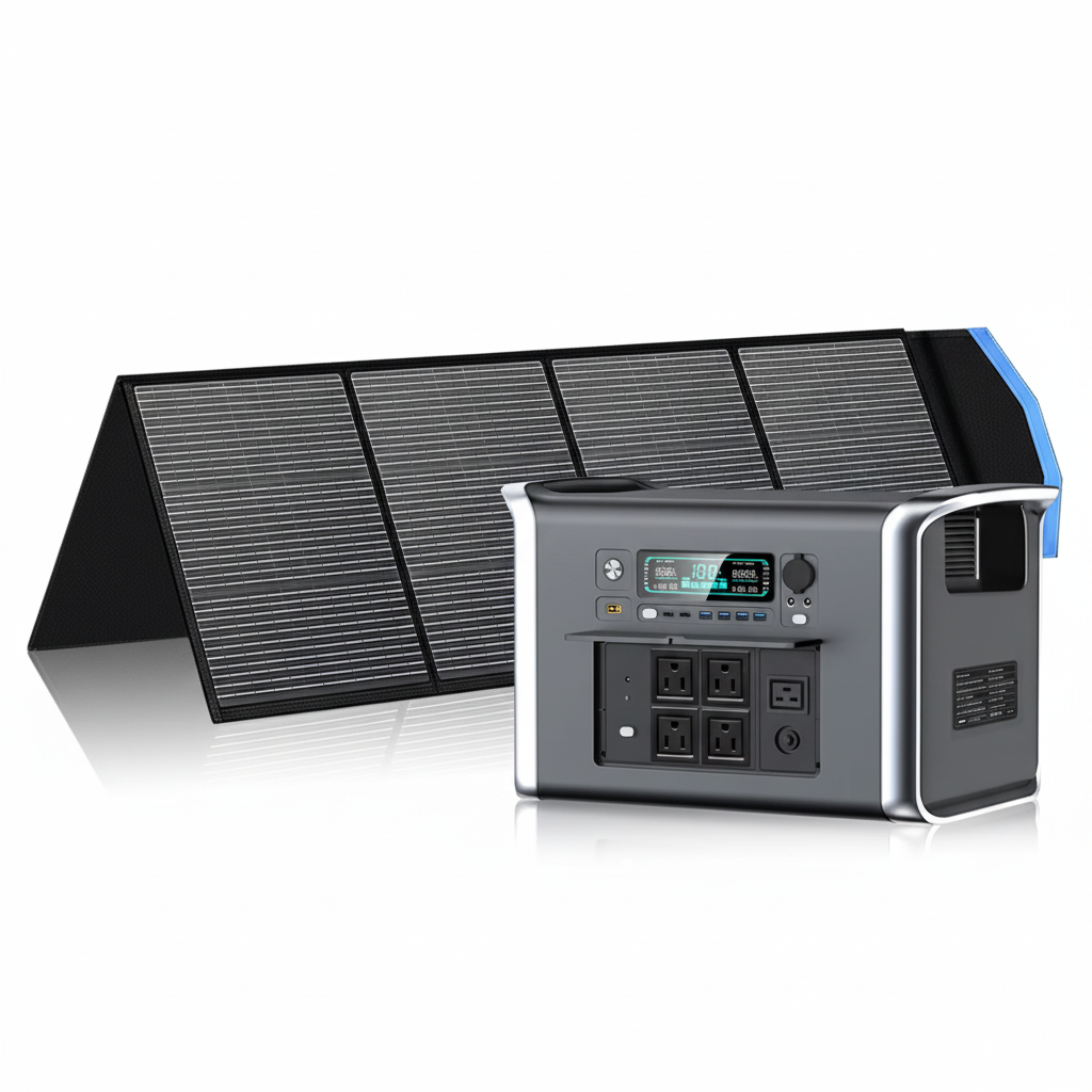 AP2000 2048Wh Solar Generator 2400W + 400W Solar Panel Portable Power Station Emergency,Rv,Camping Lifepo4 Battery