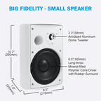 6.5 Inch Outdoor Speakers 400W Wired Waterproof Passive with Powerful Bass Wall Mount Speakers for Indoor Patio Covered