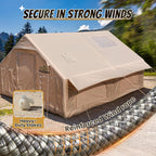 Inflatable Tent with Skylight, Quick Setup Blow up Tents with Pump, Hot Tent with Stove Jack, Waterproof Oxford Inflatable House for Camping, Air Glamping Tents for Camping Adult 8-12 Person