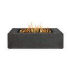 Brookhurst 42 In. L X 12 In. H Outdoor GFRC Liquid Propane Fire Pit in Carbon with Lava Rocks