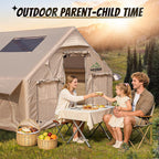 Inflatable Tent with Skylight, Quick Setup Blow up Tents with Pump, Hot Tent with Stove Jack, Waterproof Oxford Inflatable House for Camping, Air Glamping Tents for Camping Adult 8-12 Person