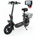 C1 Electric Scooter with Seat, 450W Powerful Motor up to 22 Miles Range, Folding Electric Scooter for Adult Max Speed 15.5Mph, Electric Scooter-Blackfor Commuting with Basket